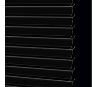 Mini tenda oscurante a lamelle a forma di L, senza fori, in alluminio, oscuramento della stanza, orizzontale, regolazione della luce, schermo per la privacy (nero, 95 x 160 cm)