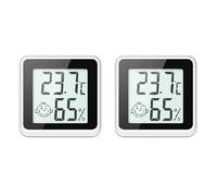 Mini Termometro Compatibile Con Bluetooth LCD Sensore Di Temperatura Digitale Misuratore Umidità Igrometro For Interni Preciso Veloce Monitoraggio In Tempo Reale(2Pcs NO BT Black)