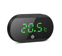 Mini termometro digitale per acquario, indicatore LED con interruttore ℃/℉, sensore di temperatura ad alta precisione, termometro senza fili per acquari marini d'acqua dolce - nero
