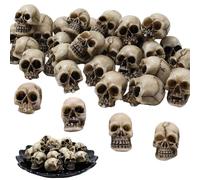 Mini Teschi Decorativi, 20 Pezzi Mini Teste di Plastica del Cranio, Piccole Teste di Scheletri Finte, mi-ni teschi per Halloween, Figurina Mi-ni Teschio, Decorazioni per vasi di Fiori Halloween