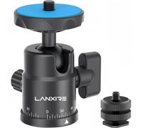 Mini testa a sfera Lanxire con doppia slitta calda e 360 ° Panoramica, carico da 5,5 libbre per DSLR/Action Cam/Telefono, supporto per slitta fredda per microfono/luce