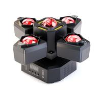 Mini Teste Mobili Luci Palcoscenico,120W LED RGBW 4 Bracci Luci Discoteca con Telecomando,Beam Moving Head Luci da Palco DMX512 Luce Stroboscopica per Festa Discoteca DJ Bar Matrimoni,1 PCS
