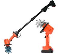 Mini Tiller 21V, Coltivatore Elettrico a 4 File per la miscelazione del Suolo da Giardino e Controllo delle erettiche.Design Portatile Leggero con Batteria di Carica Veloce