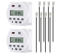 Mini Timer Digitale, 2 PZ CN 101A, 16A Temporizzatore, Digitale Interruttore Timer, con Copertura Impermeabile Bianca, 8 Morsettiere, Comodo e Pratico