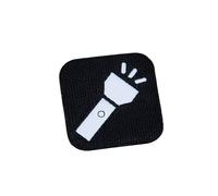 Mini toppa con icona per torcia, tagliata al laser, con gancio e anello per EDC, campeggio, sopravvivenza, zaini, borse degli attrezzi, cappelli e attrezzatura da esterno
