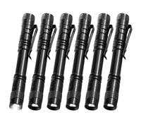 Mini torcia a LED, 6 pezzi, impermeabile, piccola con clip, 3 modalità di luce, per campeggio, escursionismo, pesca, attività all'aperto ed emergenze
