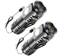 Mini torcia elettrica 2 pezzi 5 modalità torcia tascabile portatile ricaricabile impermeabile con clip per campeggio, escursionismo, emergenza