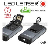 Mini Torcia Portachiavi LED LENSER Torch K4R RICARICABILE USB 120 Lumen 30 Metri