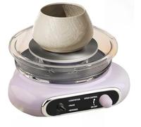 Mini Tornio Elettrico per Ceramica con Pedale, Set Tornio Elettrico per Ceramica con Controllo della velocità Stepless E Ciotola in Ceramica Rimovibile, per Fai-da-Te E Formazione A Casa Purple