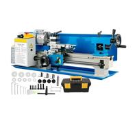 Mini Tornio For Metalli, 7"x14" 550W, 180x350mm, Velocità Variabile Con Mandrino A 3 Griffe For Macchina For Lavorazione Dei Piccolo e portatile