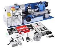 Mini tornio in metallo da 550 W 7x14 pollici for banco in Tornio parallelo di precisione a velocità variabile Foratura digitale,Alta Stabilità