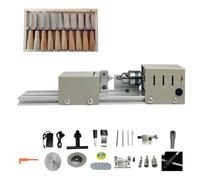 Mini tornio multifunzione 6 in 1, strumento rotante per la molatura, la lucidatura e il trapano per legno con 7 velocità di regolazione, set standard per la scultura e la macinazione del legno