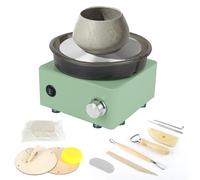 Mini Tornio per Ceramica, Tornio da Vasaio Elettrico per Adulti e Bambini, Tornio per Ceramica Professionale con Velocità Regolabile, Kit Completo (Piattaforma, Pedale, Utensili) per Imparare a Casa