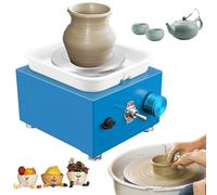 Mini Tornio per Ceramica, Tornio per Argilla Elettrico da 2000 RPM - velocità Regolabile, Kit Ruota in Ceramica Fai da Te con Giradischi in Argilla, Bacinella Acqua e Utensili