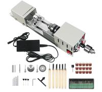 Mini tornio per legno 12-24VDC fai da te lavorazione del legno in miniatura Buddha perla tornio rettifica lucidatura perline trapano per legno utensili rotanti