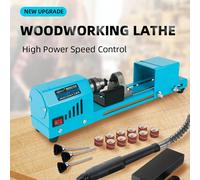 Mini tornio per perline 150W 12V/24V blu Micro tornio per perline fai da te lavorazione del legno tornio per perline trapano utensile rotante