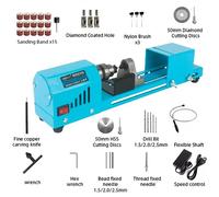 Mini tornio perline macchina in miniatura Buddha perla tornio fai da te lavorazione del legno Buddha perla tornio macchina trapano utensile rotante 12V/24V 150W