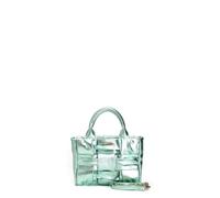 MINI TOTE INTRECCIATO EFFETTO METALLIZZATO