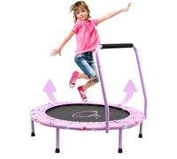 Mini trampolino da 96,5 cm per bambini, con manico regolabile in altezza, copertura imbottita, pieghevole, attrezzatura sportiva per interni ed esterni, trampolino da rimbalzo, trampolino da giardino