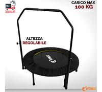 MINI TRAMPOLINO FITNESS CON MANUBRIO REGOLABILE IN ALTEZZA ATTREZZO TRAINER 40''