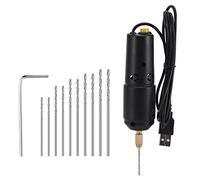 Mini Trapano Elettrico, 0,8-1,2 Mm Trapano Elettrico Portatile Portatile Micro Trapano Elettrico Multifunzione con Punta da 10 Pezzi Per Intaglio Artigianale, Fai da Te, Miniature, Creazione di Gioiel