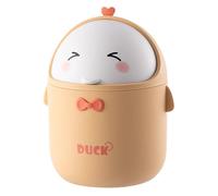 Mini Trash Can Unit, Tiny Garbage Tool, Desktop Bin Design For Bathroom Kitchen Compact Cute Cartoon Rubbish Bin Lid Table Trash Can Gear Component Waste Guard Unit Storage 15x12cm Compact Size New