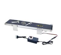 Mini Trasportatore Automatico in Acciaio Inox, DC 12 V Nastro Trasportatore Elettrico da Desktop con Adattatore, Velocità Regolabile, Studente Attrezzatura Didattica Esperimento di Attrito