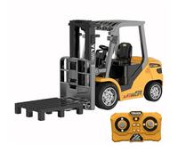 Mini trattore con telecomando 1/64 proporzioni reali, modello di camion sollevatore in lega 2 in 1 trasformabile con forche e gancio, veicolo da ingegneria con luci e suoni, giocattolo da