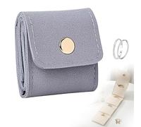 Mini Travel Jewelry Bag, 2025 New Mini Travel Jewelry Roll Bag, Foldable Travel Jewelry Organizer Case, Multifunctional Travel Jewelrys Pouch With Buckle(Gray)