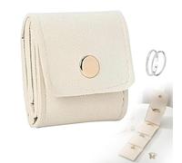 Mini Travel Jewelry Bag, 2025 New Mini Travel Jewelry Roll Bag, Foldable Travel Jewelry Organizer Case, Multifunctional Travel Jewelrys Pouch With Buckle(White)
