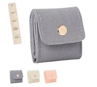Mini Travel Jewelry Bag, Foldable Multifunctional Travel Jewelrys Pouch With Buckle, Travels Jewelrys Organizer Case, Small Jewelry Box for Earrings, Rings, Necklaces (Gray)