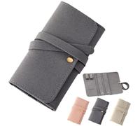 Mini Travel Jewelry Bag,Roll Jewelry Organizer Pouch,Portable Foldable Travel Jewelrys Organizer Case,Small Jewelrys Box for Earrings,Rings,Necklaces (grey-A, 9.5 * 1.8in/24 * 4.6cm)