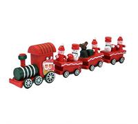 Mini trenino natalizio in legno con pupazzo di neve, piccolo trenino di Natale, set di decorazioni per feste, per Natale, decorazione da tavolo per festival