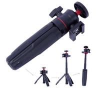 Mini treppiede a 3 sezioni con testa a sfera rotante a 360° con testa a vite da 1/4 MT-08, staffa di supporto compatibile con fotocamera Micro SLR e morsetto per smartphone ST-07/ST-06S