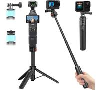 Mini Treppiede Bastone Selfie con Supporto Magnetico a Sgancio Rapido & Vite a Sgancio Rapido da 1/4'' per DJI Osmo 360, GoPro Hero 13/12/11/10/9, Osmo Pocket 3, Insta360 X5/X4/Ace Pro ecc