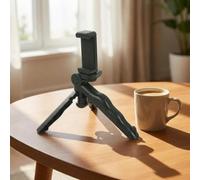 Mini treppiede da tavolo per telefono con clip per telefono, 1 pezzo | Supporto per telefono anti-shake a 360°, treppiede portatile regolabile, design pieghevole con base robusta