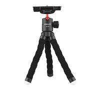mini treppiede HUIOP KT-500 + BD-50 Mini treppiede flessibile per polpo Testa a sfera girevole con clip per telefono nascosta per attacco freddo regolabile Vite da 1/4 di pollice per fotocamera smartp
