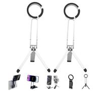 Mini Treppiede MA38, Supporto Bifacciale In Alluminio MA 38, Supporto Tascabile Pieghevole, Regolabile A 180° Con Magnete Potente For Viaggi E Vlogging(Two silver)