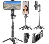 Mini treppiede magnetico per selfie stick 4 in 1 con telecomando Bluetooth, rotazione a 360°, manico pieghevole e formato tascabile, compatibile con iPhone e Android per Vlog/foto