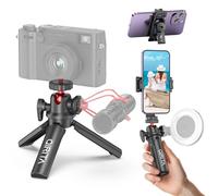 Mini Treppiede per Telefono Cellulare, Treppiede Fotocamera 360° Rotazione, Treppiede Smartphone con Cold Shoe & Vite 1/4", Treppiede Portatile Compatibile con iPhone/Android/Fotocamera/Gopro