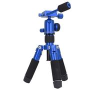 Mini treppiede portatile da tavolo, con piastra di montaggio rapido regolabile in altezza e manopola di smorzamento, carico sicuro per creazione di fotografie in streaming live (blu)