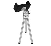 Mini Treppiedi Smartphone in Metallo Piedi Espanbili Ruota a 360° LinQ Argento