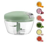 Mini Tritacarne Manuale Cucina 500 ML, Taglio Cipolla Manuale con Cordino di Tiraggio con 3 Lame in Acciaio Inox, Senza BPA, Facile da Tirare Tritaverdure Manuale per Verdure Carne