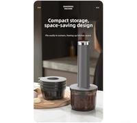Mini tritacarne ricaricabile tramite USB con design ergonomico per una comoda manipolazione durante un uso prolungato, macinare ingredienti crudi e cotti in modo sicuro (bianco)