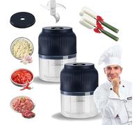 Mini tritatutto elettrico 2026, mini taglia-verdure portatile, ricaricabile tramite USB, 350 ml, mini robot da cucina portatile senza fili, per noci, peperoncino, cipolla, carne macinata e spezie (2
