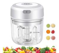 Mini Tritatutto Elettrico, 250ml Mini Robot Da Cucina Ricaricabile USB Frullatore Tritatutto Con 3 Lame Acciaio per Verdure, Frutta, Aglio, Cipolla