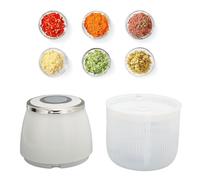 Mini tritatutto elettrico per aglio, mini robot da cucina portatile senza fili a 3 lame, frullatore per tritatutto per verdure ricaricabile USB per carne, noci, peperoncino, cipolla(D'argento)