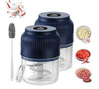 Mini tritatutto elettrico per aglio, mini tritatutto portatile per verdure, 300 ml, tritatutto per cipolle, tritatutto senza fili, lama in acciaio inossidabile 304, per zenzero, peperoncino, frutta