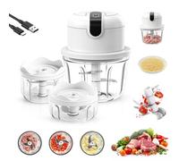 Mini tritatutto elettrico per cipolle, 100 + 200 + 350 ml, tritacarne, tritacarne elettrico per carne, cipolle, frutta e verdura