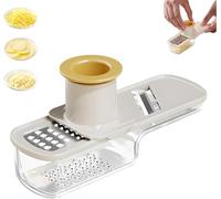 Mini tritaverdure 3 in 1 con contenitore e protezione di sicurezza, grattugia portatile per zenzero e strumento taglierino per cucina, campeggio e picnic (verde)